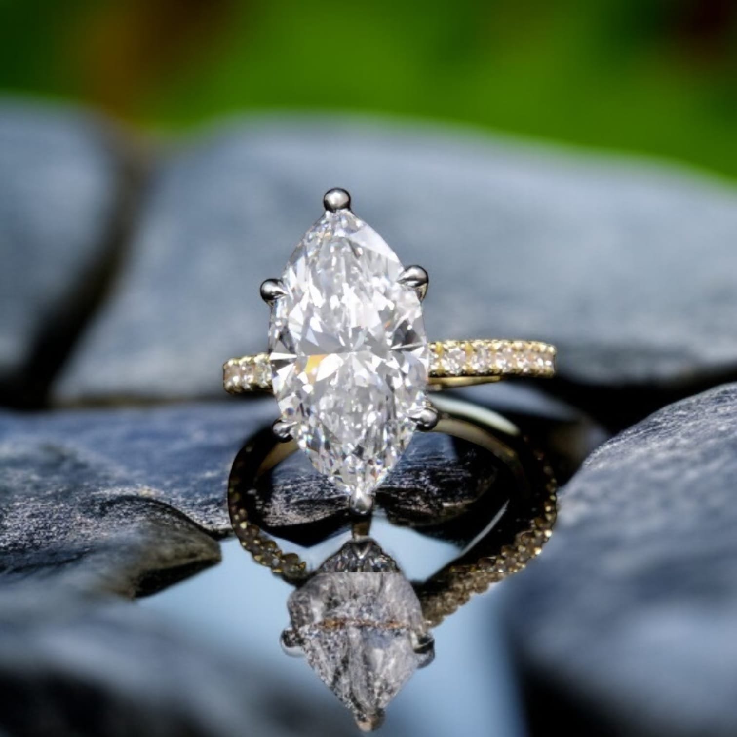 4 Carat Lab-Grown Marquise Diamond Ring | 6-Prong Setting | Vevajewel