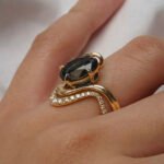 oval grey moissanite