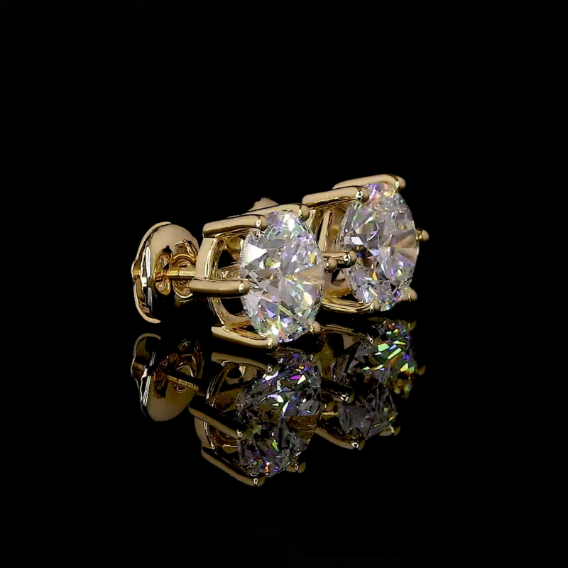Sparkling push back earrings showcasing 2 carat lab grown diamonds in a classic vintage-inspired design, perfect as earrings for women who love sophistication.