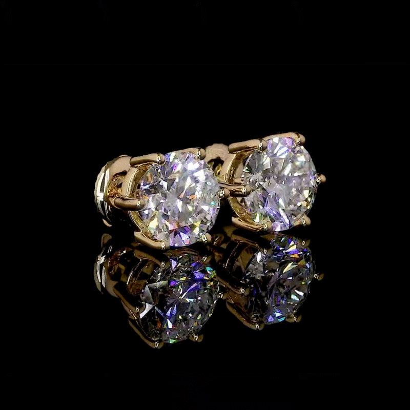 Shimmering lab grown 2 carat diamond stud earrings with sturdy push back posts, ideal for women seeking vintage style and elegance.