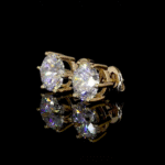 Classy and sustainable, these 2 carat diamond earrings for women are lab grown and set in a vintage-inspired design with easy push back closures.