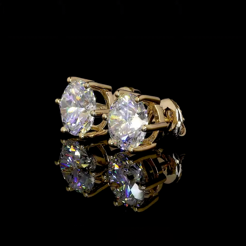 Classy and sustainable, these 2 carat diamond earrings for women are lab grown and set in a vintage-inspired design with easy push back closures.