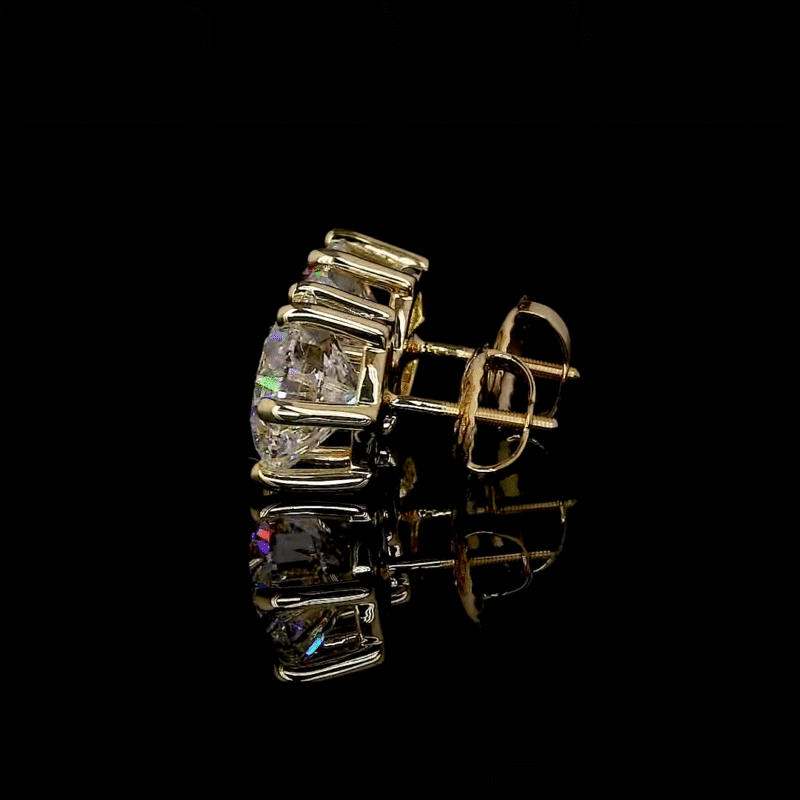 These 2 carat vintage style earrings for women feature lab grown diamonds and secure push back settings, offering style and ethical beauty.