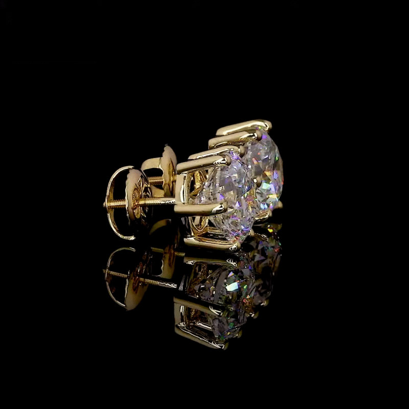 Dazzling 2 carat stud earrings made with ethically sourced lab grown diamonds, designed in a timeless vintage setting for modern women.