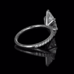3 Carat Marquise Lab-Grown Diamond Ring – Hidden Halo & Pavé in 14K White Gold | Veva Jewel