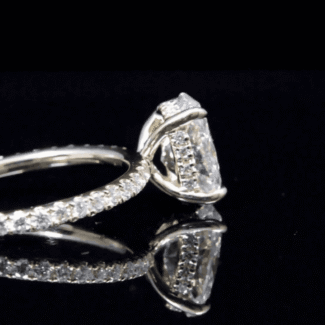 Oval Lab-Grown Diamond Engagement Ring with Pavé Band | Vevajewel