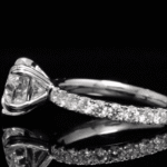 Heart-Cut Diamond Engagement Ring with Pavé Band | Elegant & Romantic