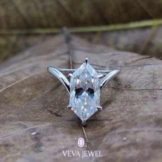 3 Carat Dutch Marquise Lab Grown Diamond Ring | Unique Marquise Cut Engagement Ring | White Gold Solitaire Ring | VEVA JEWEL