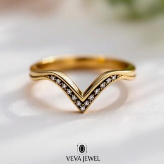 Black Enamel Diamond Chevron Band