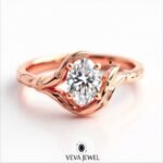 Nature inspired diamond engagement ring in gold