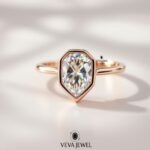 Shield Cut Lab Grown Diamond Ring | Bezel Set Gold Engagement Ring | Modern Geometric Minimalist Ring | Antique Anniversary Gift Ring
