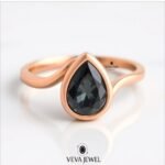 bezel set grey moissanite solitaire ring