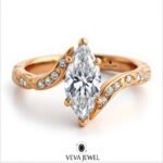 elegant gold marquise moissanite promise ring