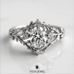 Floral vine moissanite ring vintage design