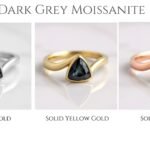 Unique trillion cut moissanite promise ring