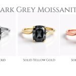 Cushion cut dark grey moissanite minimalist ring