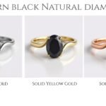 Natural Black Diamond Engagement Ring | 2 Carat Oval Cut Bypass Ring | Unique Gold Ring for Her | Alternative Bridal Ring | Minimalist Ring