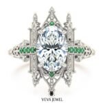 Artistic engagement ring inspired by church architecture