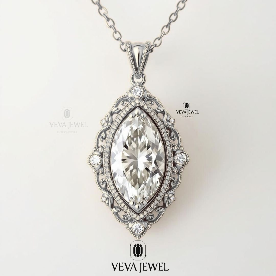 filigree vintage moissanite pendant jewelry