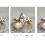 3 Carat Marquise Moissanite Ring | Nature-Inspired Leaf Engagement Ring | Gold Vine Ring with Emerald Accents | VEVA JEWEL Bridal Jewelry