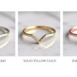 Chevron Lab Grown Diamond Wedding Band | Gold V Shaped Stacking Ring | Minimalist Contour Band | VEVA JEWEL Bridal Jewelry