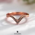 Black Enamel Diamond Chevron Band