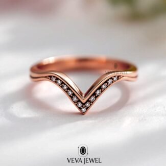 Black Enamel Diamond Chevron Band