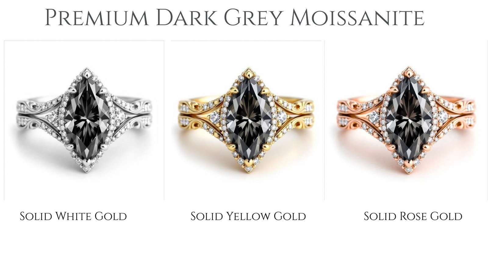 Floral vintage marquise moissanite ring design