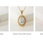 Classic halo moissanite pendant with ornate design