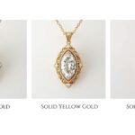solid gold vintage moissanite pendant