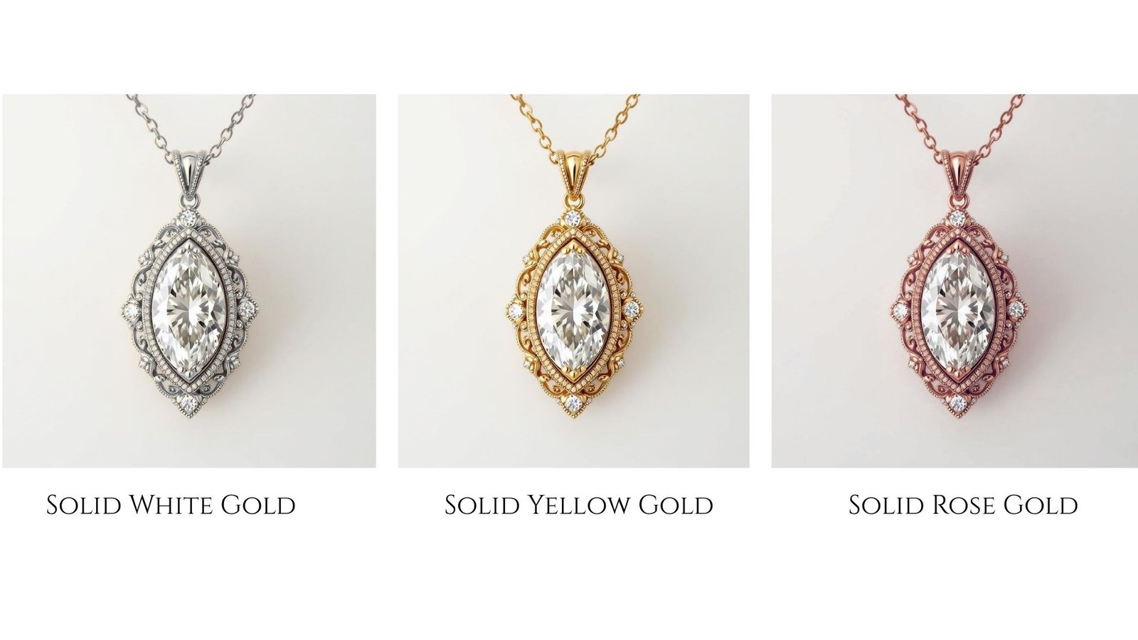 solid gold vintage moissanite pendant
