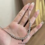 Minimalist diamond station necklace for women