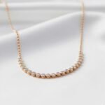 Lab grown diamond bezel necklace in gold