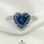 Blue diamond promise ring for women