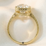 Art deco moissanite ring for women