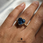 Delicate gold band heart diamond engagement ring