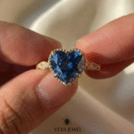 Vintage style heart diamond engagement ring