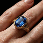 royal blue sapphire promise ring for women