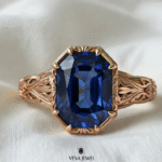 blue sapphire solitaire anniversary gift ring