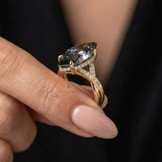 vintage grey dutch marquise promise ring with accents