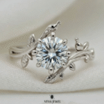 art nouveau inspired floral gold wedding ring