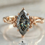 Marquise cut solitaire ring in vintage style