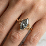 Nature inspired marquise moissanite gold ring