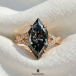 elegant women grey moissanite proposal ring