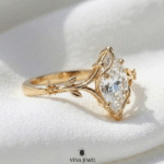floral vine inspired moissanite engagement ring