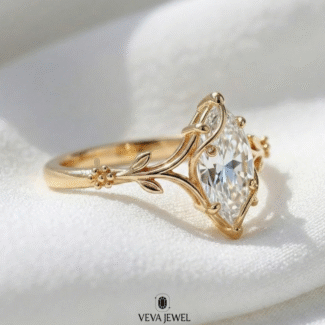 floral vine inspired moissanite engagement ring