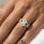 2 ct hexagon cut diamond engagement ring vintage style