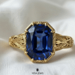 unique blue sapphire solitaire statement ring