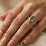 Fine jewelry moissanite bridal ring in gold