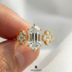 yellow gold solitaire ring with accents stones